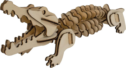 Eco 3D Wooden Puzzle Alligator from Deluxebase, Animal Themed DIY Craft Kit, Sustainable Wood Safari Toys