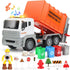 12" Garbage Truck Toys Trash Truck Dump Truck with 4 Garbage Cans,