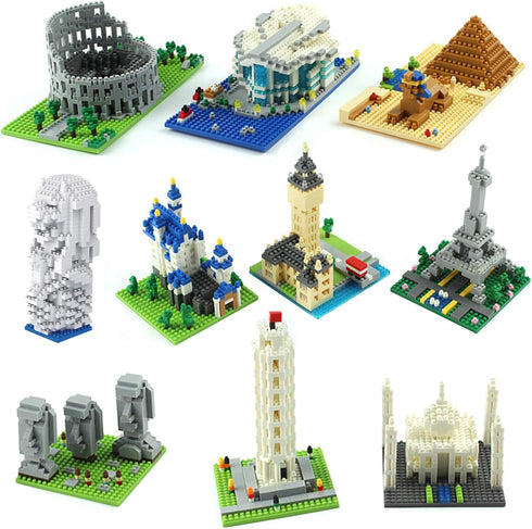 10 in 1 Mini City Architecture Building Blocks Set, 4500pcs World Famous Models DIY Gift