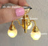 AA Dollhouse 1:12 3.5CM Scale Dollhouse Miniature Bedroom Living Room Chandelier LED Light Ceiling Light; High