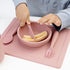 ezpz Happy Utensils for 24 Months+, BPA Free Toddler Fork, Spoon and Knife for Self-Feeding Development