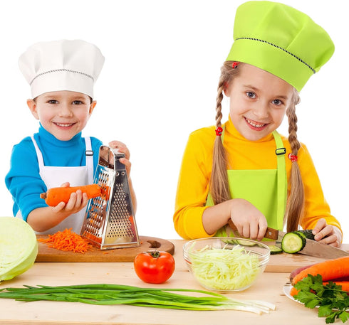 28 Set Handepo Pcs Kid Apron and Chef Hat Adjustable Bib Apron with Pockets for Kids Cooking Baking Painting Crafting