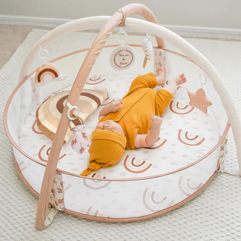 6-in-1 Mallify XL Large Baby Gym & Ball Pit, Play Mat & Play Gym, Combination Baby Activity Gym with Milestone Cards