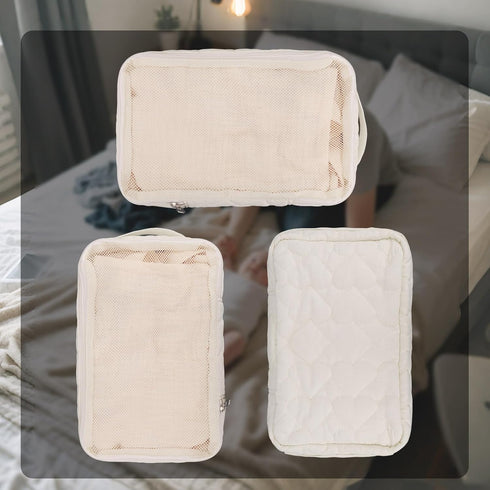 lasuroa 2pcs Packing Baby Diaper Bag Organizer Pouches, Waterproof Polyester Reusable Baby Mesh Bag Organizer Cubes