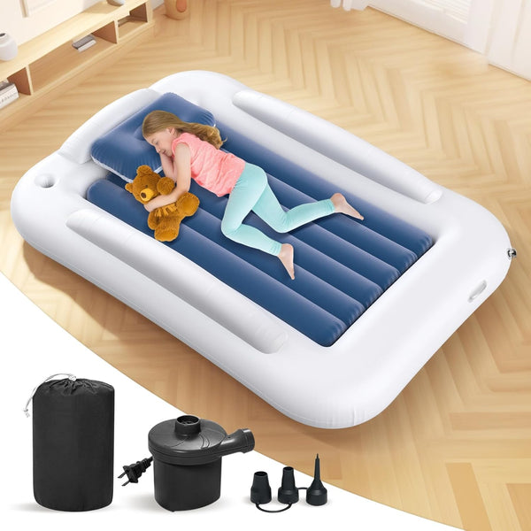 Inflatable Toddler Travel Bed - 60 Inches Portable Toddler Bed for Travel