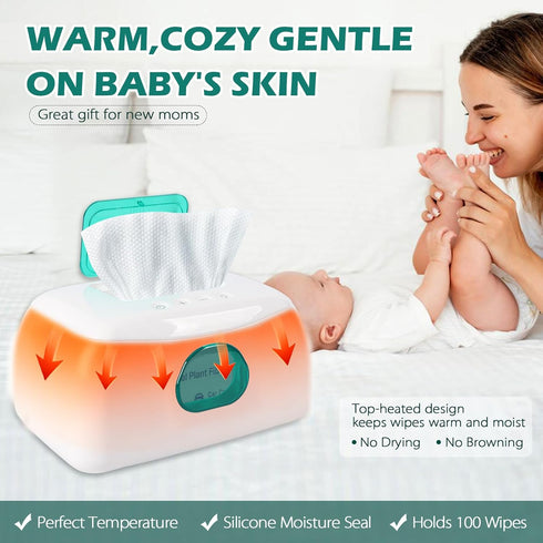 Ioubur 16-Level 45-60 Baby Wipe Warmer with Precision Heating, Portable USB-Powered Wet Wipe Warmer, Auto-Lift Spring