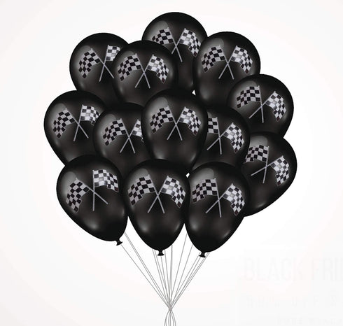 Oringaga 50 Checkered Racing Car Flag Party Balloons, Racing Car/Dirt Bike/Motocross Themed Party Decorations Supplies,