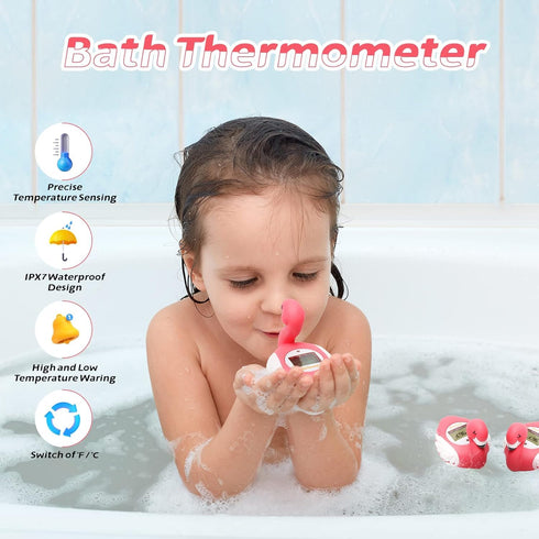 Flamingo Baby Bath Thermometer - Accurate and Water Resistant for Safe Bathing