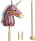 HollyHOME Sequin Unicorn Stick Horse, Handcrafted Hobby Horse with Real Pony Sounds, Plush Toy, Pink 36 Inches