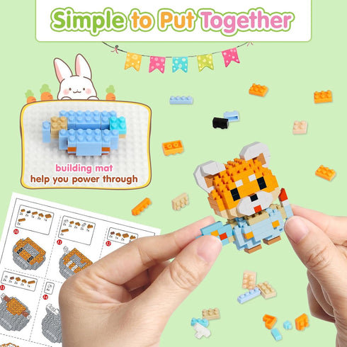 12 Pack Sets, Set 6-12, Yerloa Micro Mini Building Block Party Favors Building for Kids Cute Animal Building Blocks