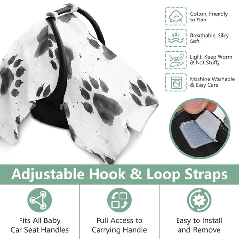 Mazeann Black Animal Paws Car Seat Cover Baby Breathable Soft Infant Carseat Covers Canopies Babies Carrier Covers
