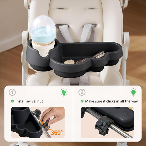 Li & Zhao Universal Stroller Snack Tray Attachment - Universal Snack for Cloud Cup Holder Stroller Tray Attachment