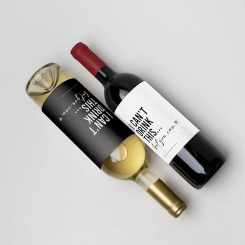 Mlle Label (Pack 2) Pregnancy Announcement Wine Labels - Baby Coming Soon Announcement for Partner, Parents, Grand