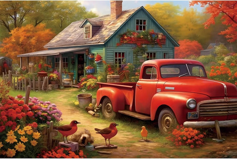 1000 Piece Puzzle for Adults - Wooden Jigsaw Puzzles, House in The Countryside, Educational Toys