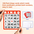 100-Pack Multi-Color Bingo Game Cards Set with Easy Read Numbers for Large Groups and Parties