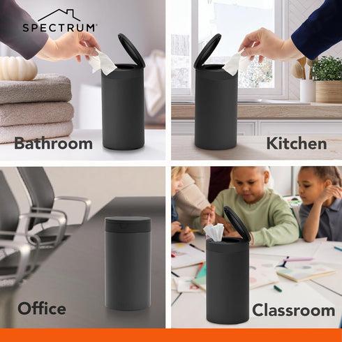 Countertop, Spectrum Disinfecting Wipes Container Refillable Stainless Steel Wipe Holder for Bathroom Kitchen School