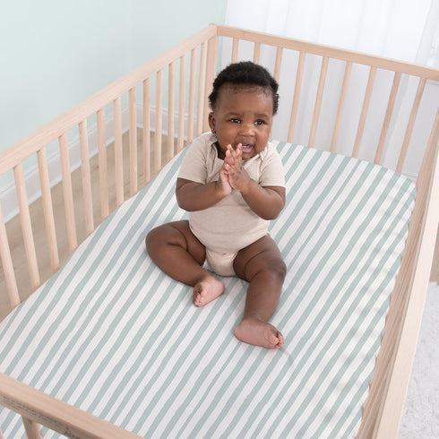 4-Pack The Peanutshell Celestial Checkered Baby Crib Sheets for Boys Girls Gender Neutral Fitted Crib Sheet