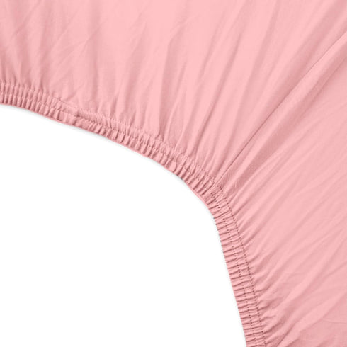 100% Butterblu Frankie Fitted Crib Sheet Organic Cotton for Baby & Toddler Mattress, Breathable for Boys & Girls, Pink