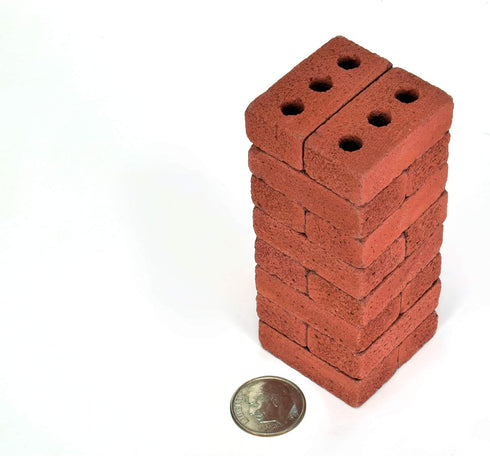 Acacia Grove Mini Red Bricks, 1:6 Scale, 16 Pack