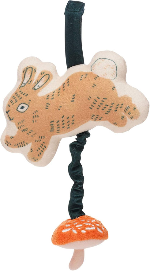 Manhattan Toy Button Bunny Brahm's Lullaby Pull Musical Toy with Baby Chime and Adjustable Fabric Loop for Carriers