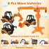 34Pcs 8 6 5 4 2.2lbs 3 4 5 Sand Construction Site Kit Sensory Bin Toy for Toddler with Vehicles, Castle Molds, Road