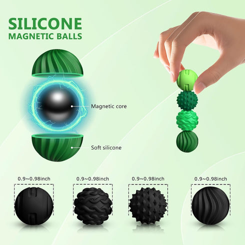 8-Pack Teens(14+), Silicone Magnetic Sensory Fidget Balls, Stress Relief Toys for Adults and Suitable for Autism ADHD