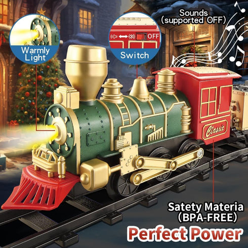 Set 4-8, Electric Train for Kids Ages Complete Toy Train with Lights & Sounds, Train Toys with Cars & Tracks