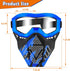 POKONBOY 2 Pack Tactical Mask with Goggles Compatible with Nerf Rival, Apollo, Zeus, Khaos, Atlas, & Artemis Blasters Rival Mask Red & Blue