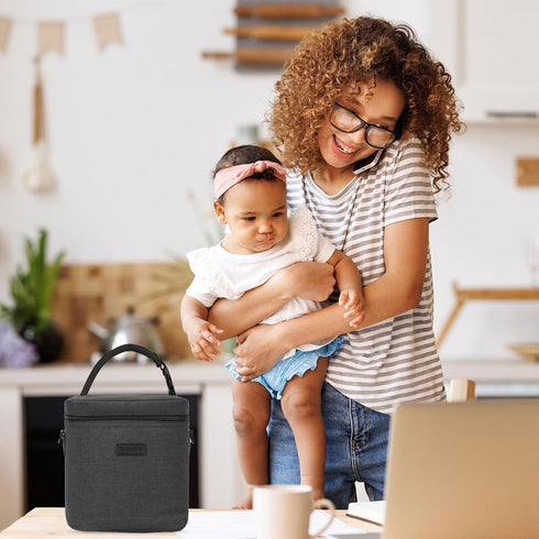 Pack, 6 9 Mancro Breastmilk Cooler Bag with Ice Insulated Bottle Bag for Baby Bottles (Up to Ounce) with Shoulder Strap
