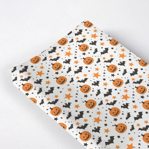 KuphiL10C Halloween Pumpkin Bats Stars Pattern Baby Changing Pad Cover, Unisex Fall Winter