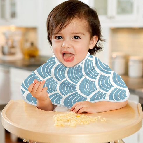 YETTASBIN Sea Waves Muslin Baby Burp Cloth, Super Soft Absorbent Cotton Burp Rag Baby Bibs Feeding Cloth for Newborn