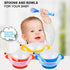 Berry President Baby Bowls with Suction Base, Spill-Proof Lid, Temperature-Sensing Spoon, Pack of 3 for Toddlers