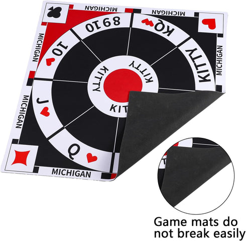 23.6 Inches Rummy, Poker,200 Pokers,2 Cards,1 HOROW Tripoley Game Tripoli Board Game Anti-Slip Mat,Combination