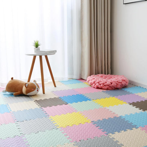 16 47x47 Tiles Foam Play Mat for Baby, Soft & Safe EVA Foam Mats for Floor, Square Baby Play Mat, Kids Foam Puzzle