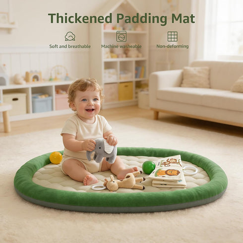 5 Tummy Baby Play Gym & Activity Mat, Baby Play Mat with Detachable Toys, Promotes Motor Skills & Sensory Development