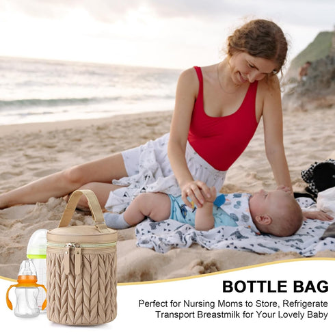 Accmor Insulated Baby Bottle Cooler Tote - Breastmilk Storage Bag for Nursing Moms