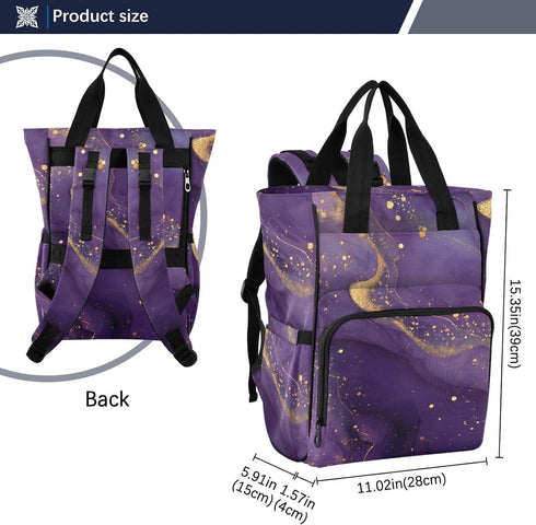 SUABO Backpack Baby Diaper Bag Purple Ink Wash Large Bag Waterproof Travel Diaper Bags for Moms and Dads