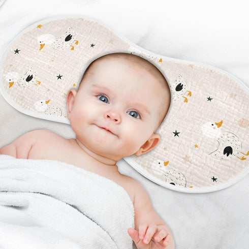 decor gift 4 Pack 22x11in Cotton Large Burp Cloths for Baby Soft and Absorbent? Cute Animal Mallard Duck Star Offwhite