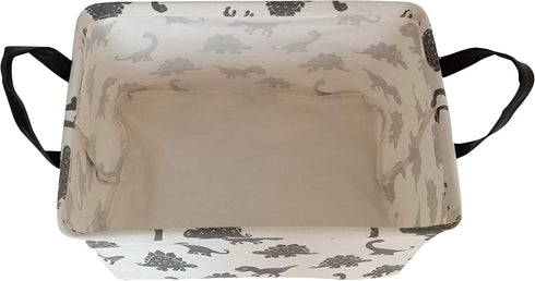 Rectangular Storage Bin Shelf Basket, Waterproof Canvas Fabric Toy Box with Handles, Gift Basket for Home
