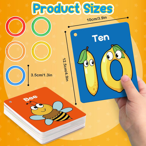 Toddler Flash Cards for Baby Cognitive Learning, Alphabet, Numbers, Shapes, Animals, First Words, Educational Toys