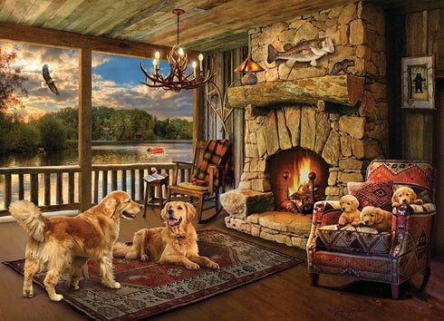 1000 Cobble Hill Piece Puzzle - Lakeside Cabin - Sample Poster Included