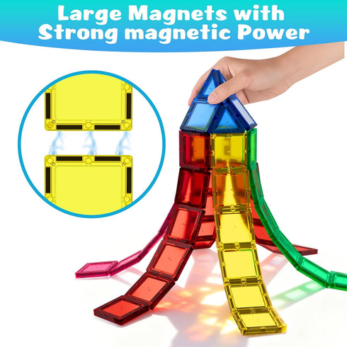 HDCooL 32 3+, Magnetic Tiles, PCS Giant Magnetic Tiles with Iron Box, Choke-Proof Design with Strong Magnets, STEM