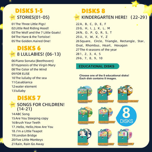 Eduboy 3+ Kids Story Projector for Toddlers,Story Dream Machine Storybook Projector with Educational Stories Music