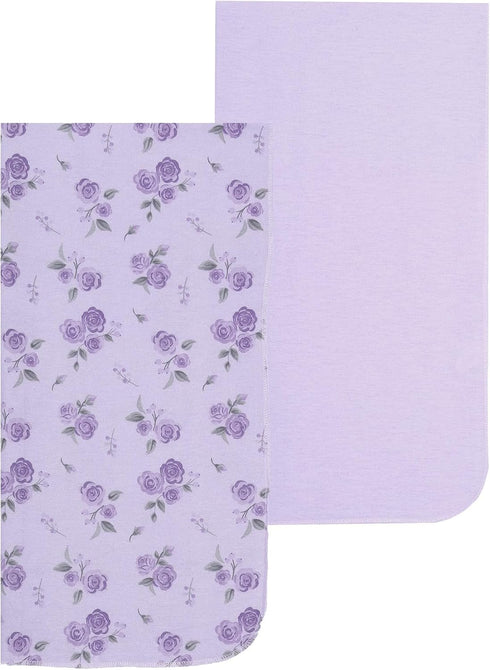4 Pack Set EVERYDAY KIDS of Soft Flannel Receiving Baby Blanket for Girls; Pink and Purple Baby Swaddle Blankets