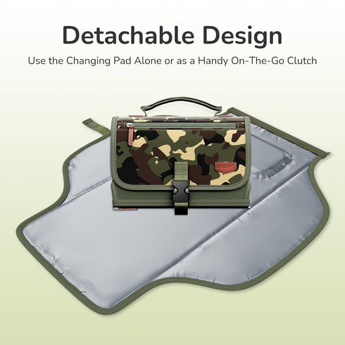 Portable Diaper Changing Pad for Baby, Detachable Travel Changing Pad with Baby Wipes Pocket, Gifts for Baby Shower