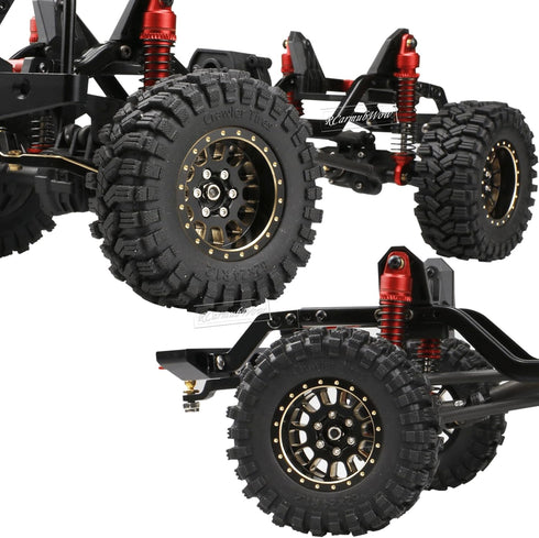 RC 1.2in Beadlock Tires 62 * 24mm for 1/18 Trx4m, 1/24 SCX24 FCX24, Soft Sticky Rubber Tires, 4PCS (Style A)