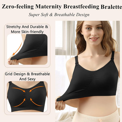 4HOW Wireless Hands-Free Nursing Bra for Large Bust - Pumping Bra