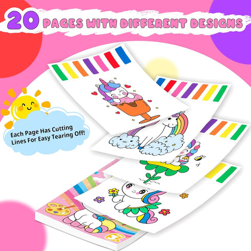 Sets 2 3-5 4-8, Fenmay Paint with Water Coloring Books for Kids, Mess Free Watercolor Paint with Premium Brushes, Arts