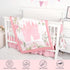 4-Piece Set Set TANOFAR Crib Bedding for Baby Girls, Floral Castle Nursery Bedding Includes Comforter, Fitted Crib