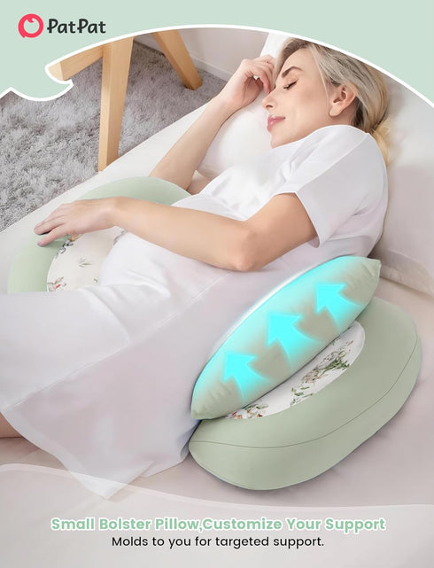 PATPAT Pregnancy Pillow for Sleeping, Maternity Pillow with Removable Cooling Cover, Support for Back, Belly and Hips